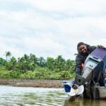 90hp outboard engine on boat